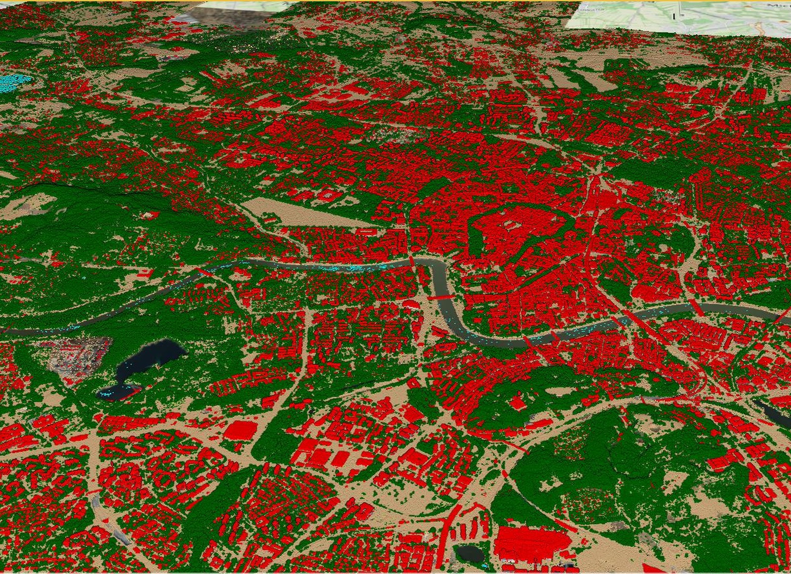 Kraków – sklasyfikowana chmura punktów LiDAR