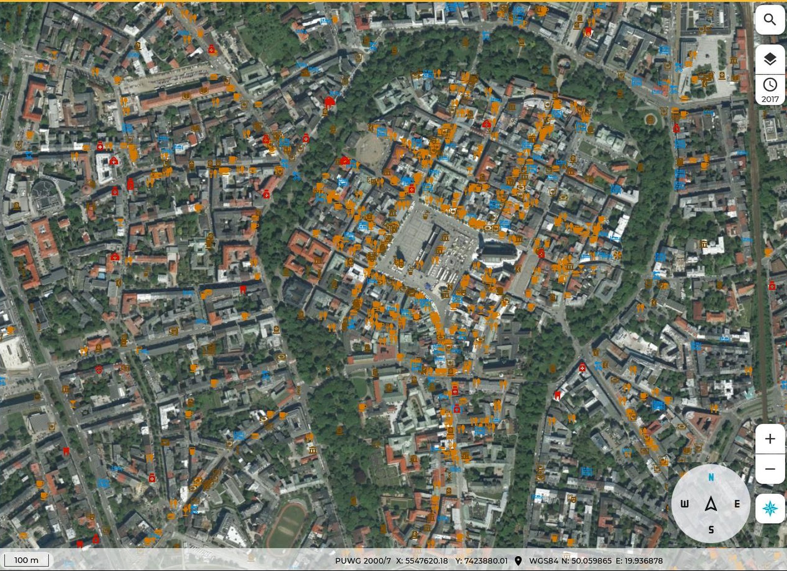 Kraków w SimplyGEO – Stare Miasto