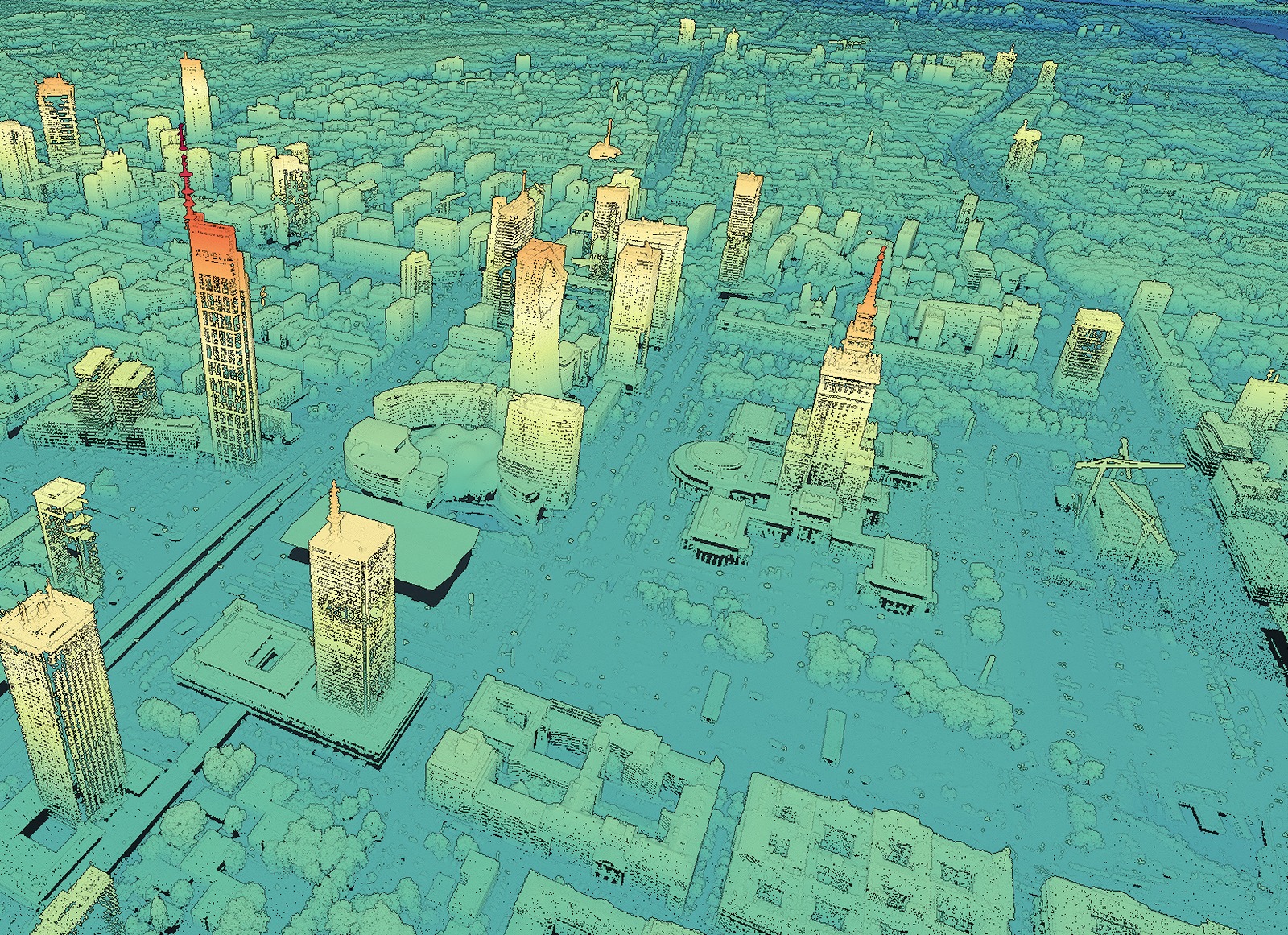 Warszawa – chmura punktów LiDAR w 3D
